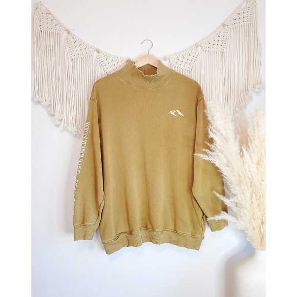 aerie Tops - Aerie Mustard Mountains Mock Neck Sweatshirt M